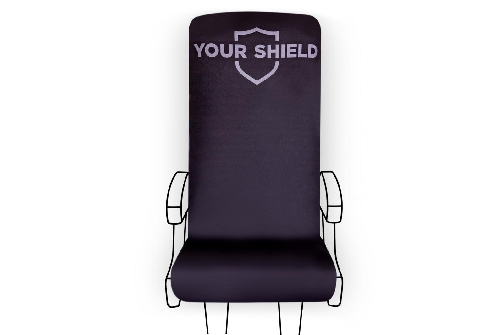 Reusable Seat Cover - YOUR SHIELD Logo Print - Comes in a Black Pouch