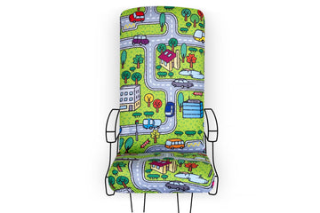 Reusable Seat Cover - Kids City Landscape Print - Comes in a Blue Pouch