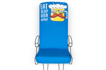 Reusable Seat Cover - Eat Beer Repeat Sleep Print - Comes in a Blue Pouch